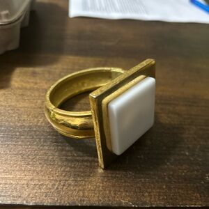 Vintage Alexis Kirk Gold Textured Hinged Bracelet Rare